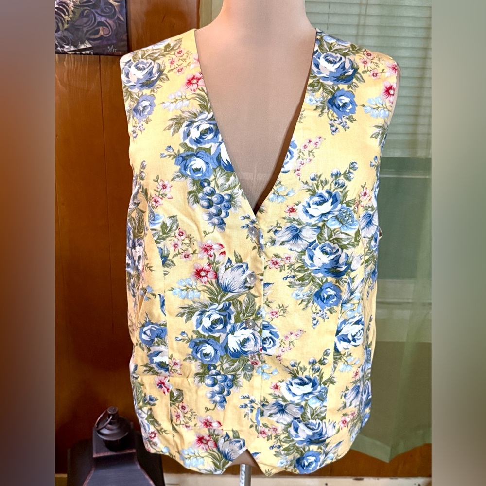 Marisa Christina II Spring Floral Vintage Vest (Size 1X)